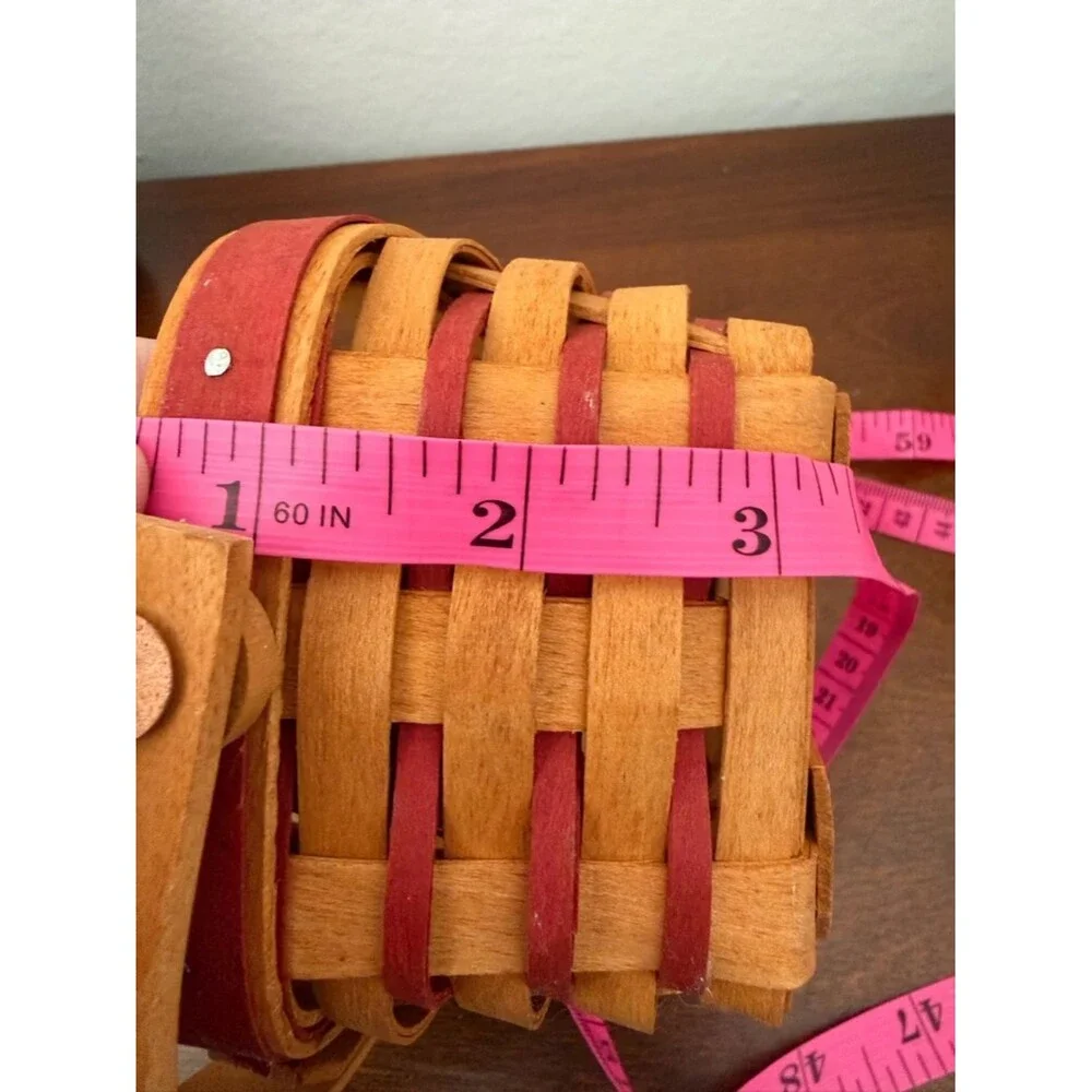 Longaberger Mini Basket 1997 Handwoven Red Trim Dresden Ohio USA